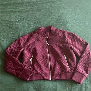 Buffbunny Quilted Burgundy Bomber Jacket
